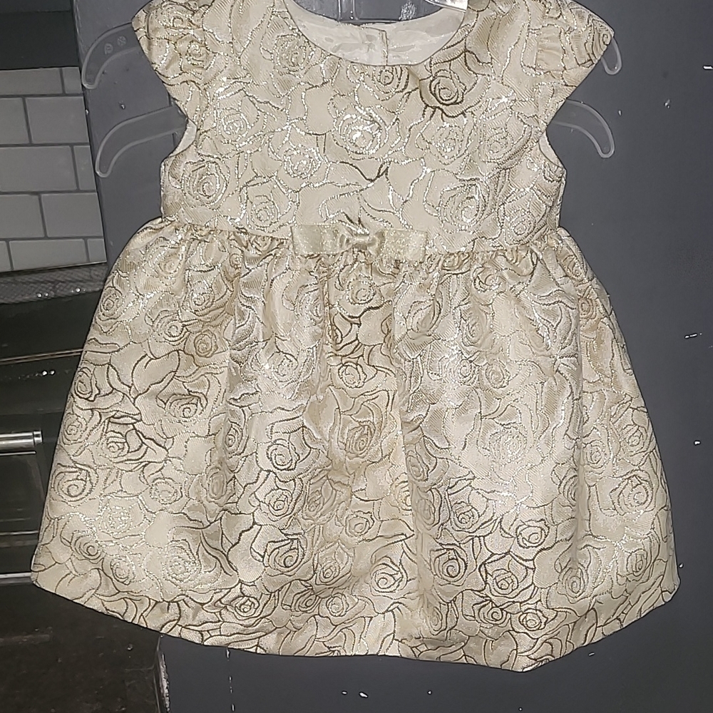 Elegant Cream Floral Kids Dress